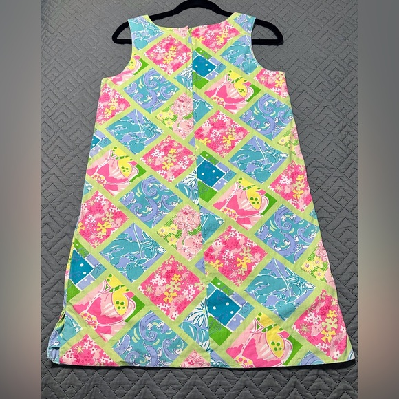 Lilly Pulitzer Patchwork Print Shift Dress Size 6 Sleeveless Cotton Summer - Picture 7 of 9